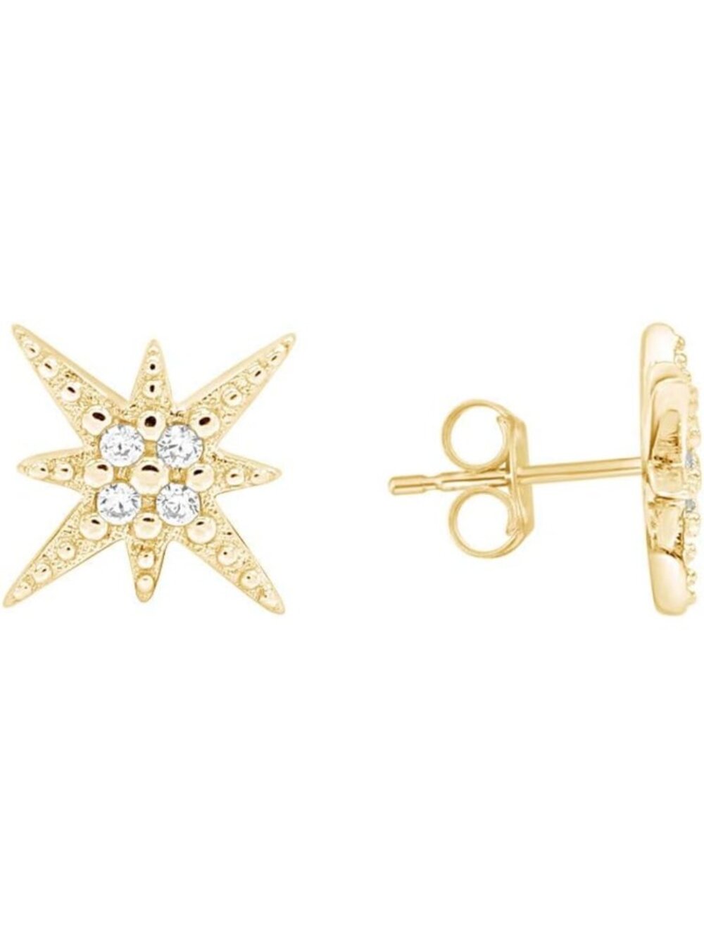 Dainty Minimalist White Cubic Zirconia Stud Earrings for Women - Elegant Jewelry